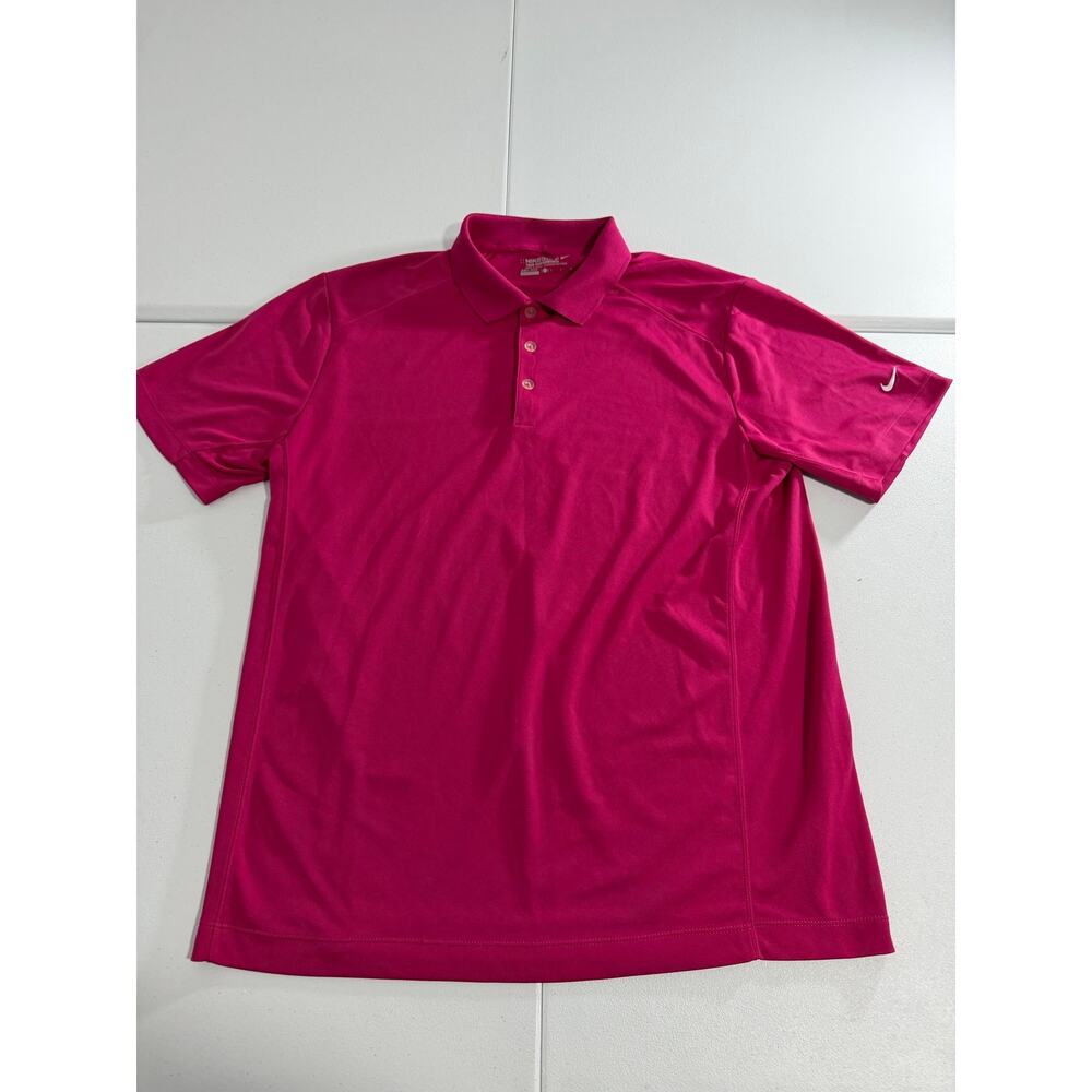 Nike Golf Tour Performance Mens L Pink Dri-Fit Polo Shirt